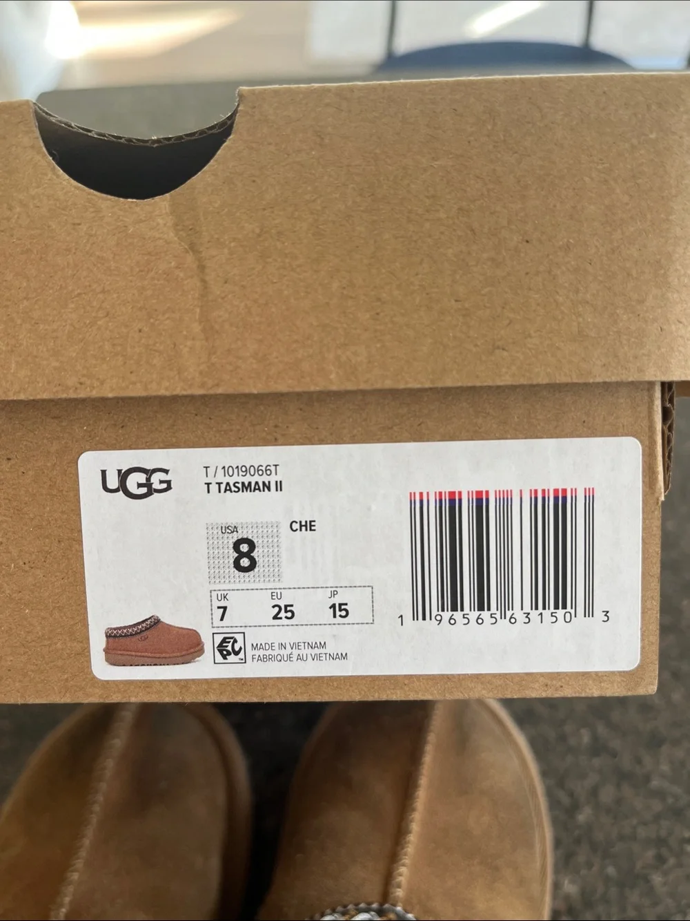 UGG Kids Chestnut Suede Slip-On Slippers with Braided Collar